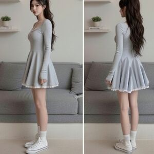 New Kawaii Milkmaid Pleated Dress